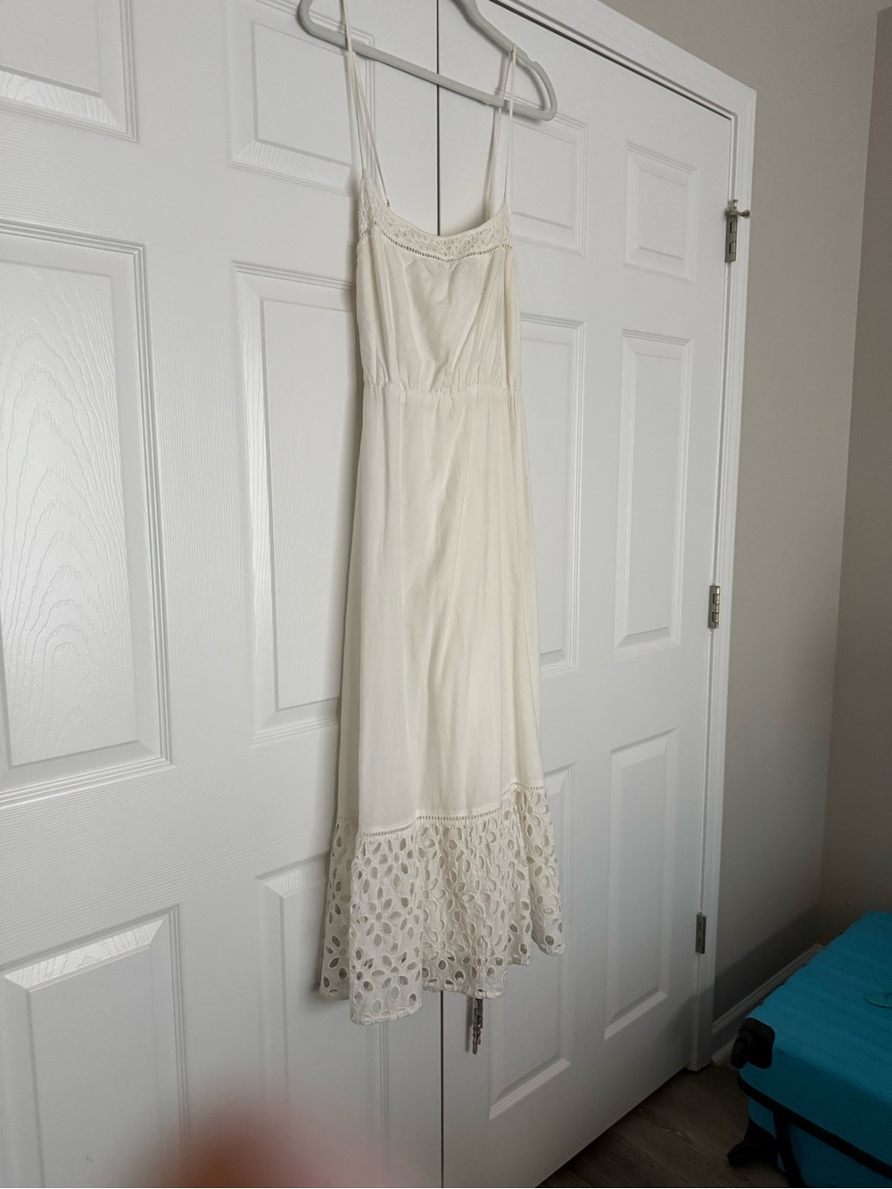 J. Crew Cream Crochet-Hem Maxi Slip Dress - Picture 2 of 5